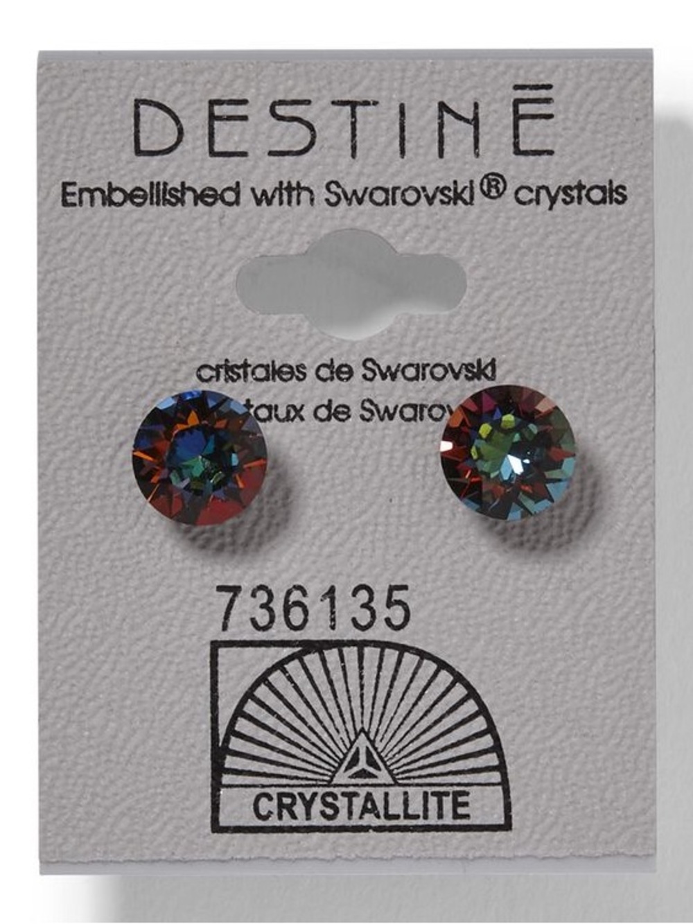 “Crystallite” Destine Swarovski Crystal Stud Earrings - Aurora Borealis